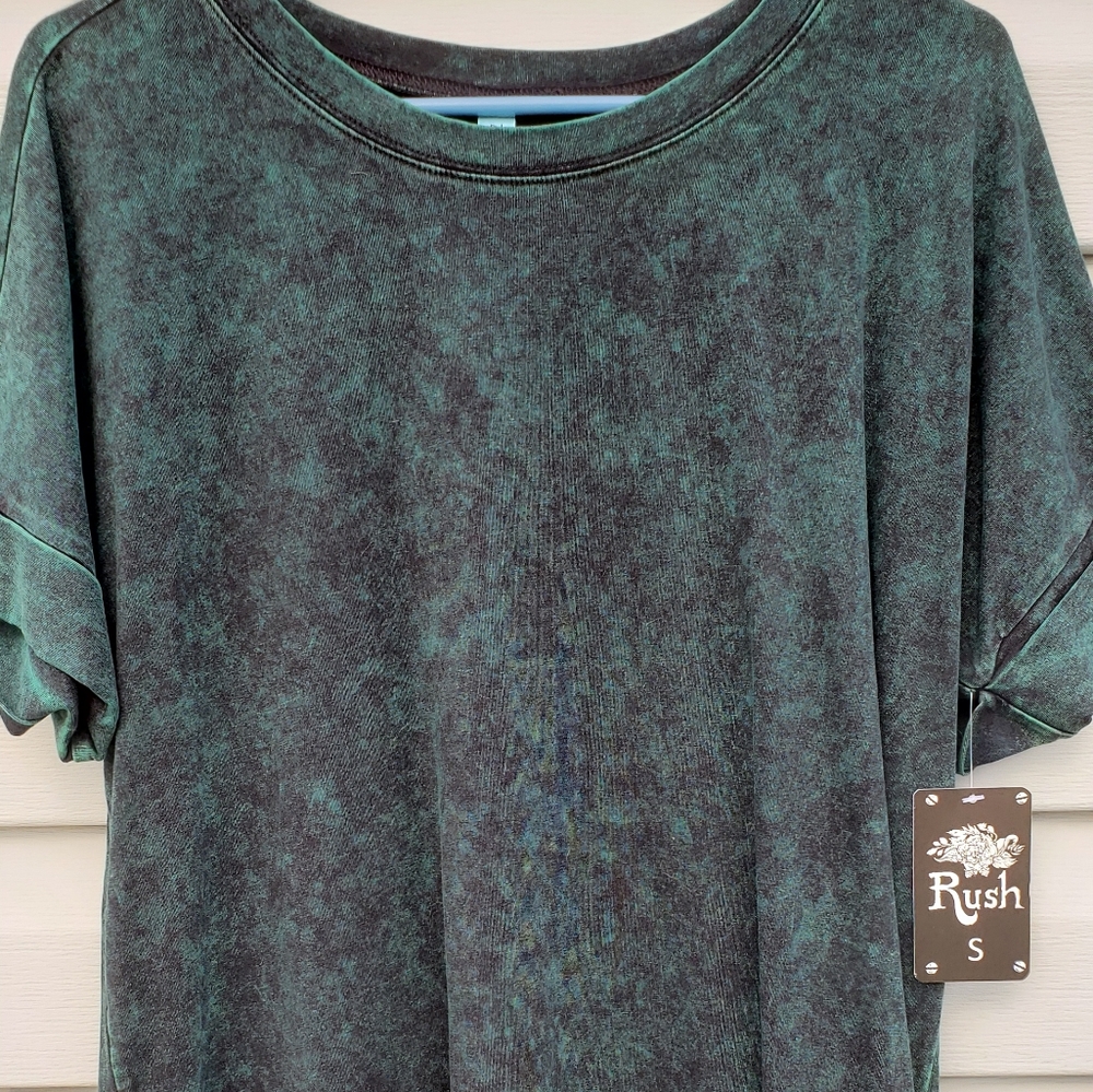 Rush Tshirt - Green/Black "stonewashed"